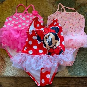 Three 3T one piece bathing suits